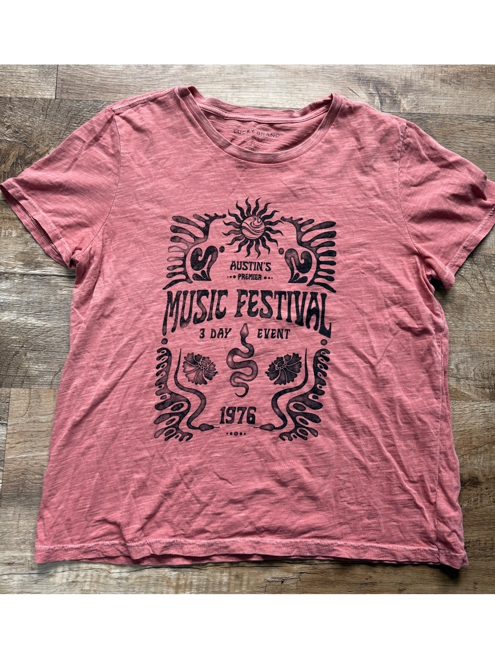 Lucky Brand Austin's Premier Music Festival Graphic T-Shirt Size Large